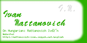 ivan mattanovich business card